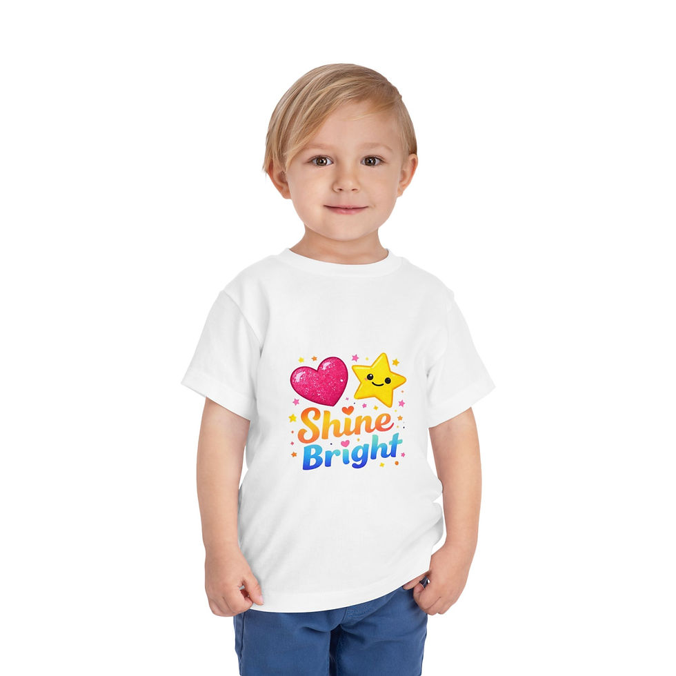 Thumbnail: Shine Bright Toddler Tee — Cute Heart & Star Kids T-Shirt