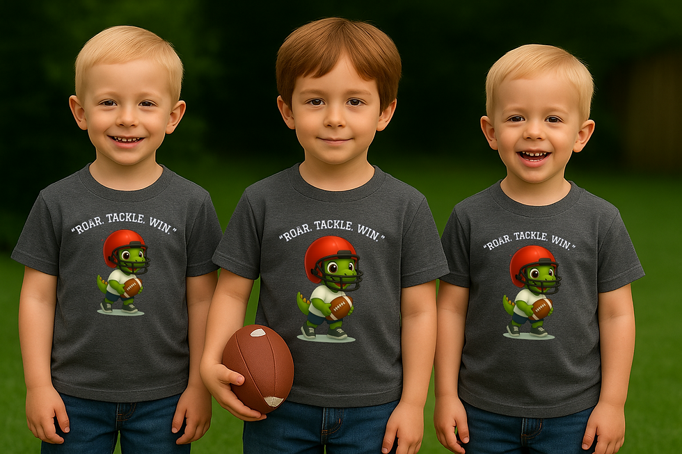 Thumbnail: Football Dino Tee "Roar, Tackle, Win" 🏈