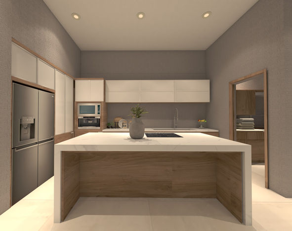 Cocina Trendy de lujo Beige