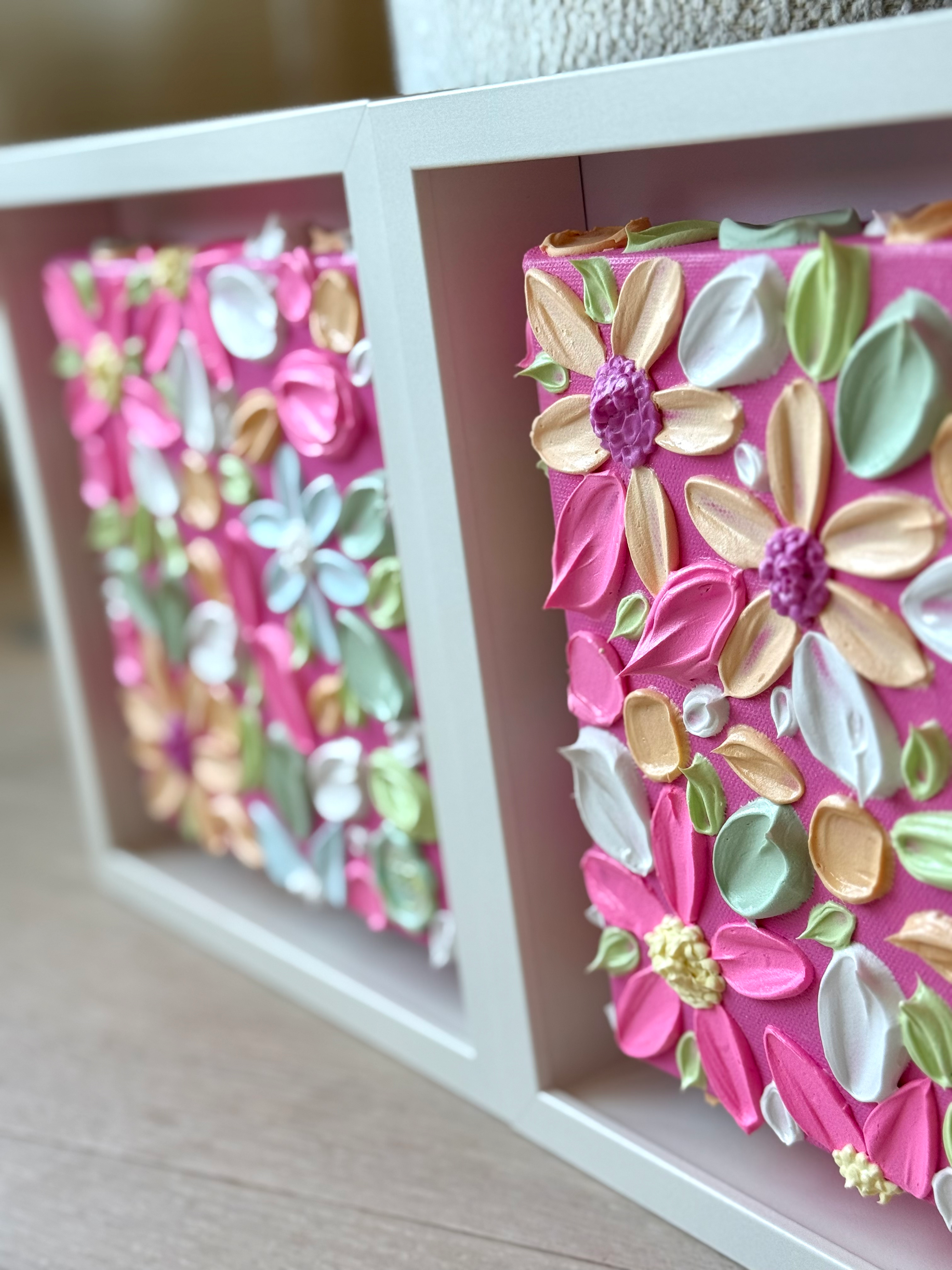 Floral painting (Framed, 27 x 27 cm)