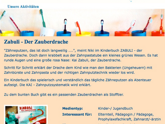 Jugendzahnpflege e.V. (DAJ) empfiehlt Zabuli Zahnputzbuch