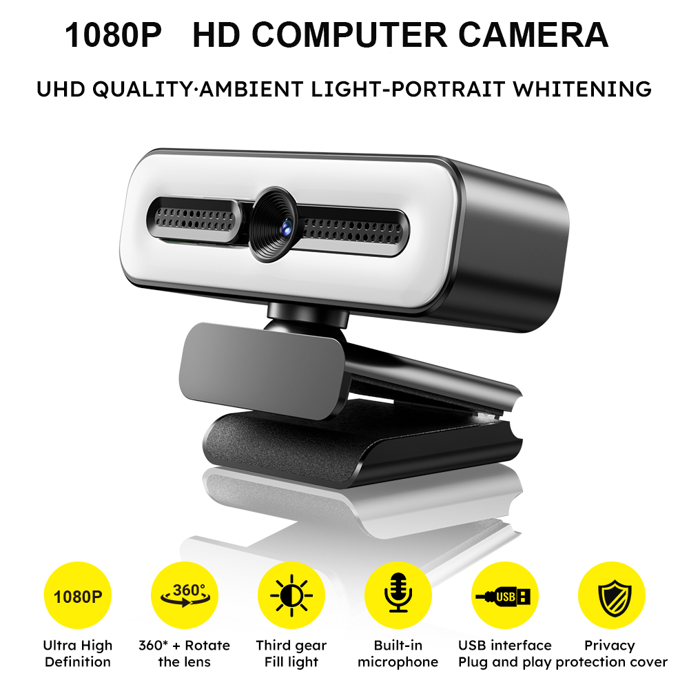 Smart HD Camera, with Microphone Privacy Slider, Three-stop Beauty Fill Light, S