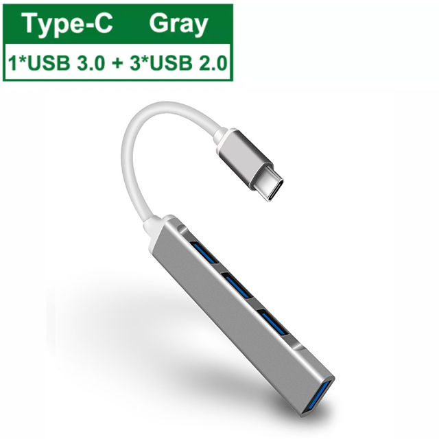 Thumbnail: 4 Ports USB HUB TYPE C Hubs USB C Docking Station USB 3.0 Splitter OTG Adapter 5