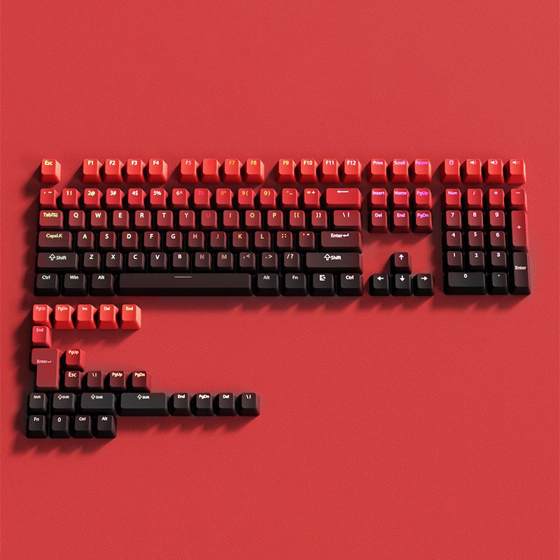 Thumbnail: Black Pink Gradient Keycaps For Cherry Mx Switch Mechanical Keyboard OEM Profile