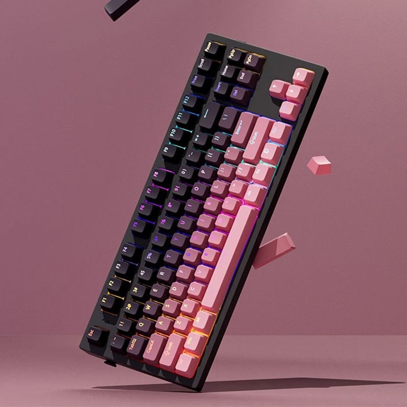 Thumbnail: Black Pink Gradient Keycaps For Cherry Mx Switch Mechanical Keyboard OEM Profile