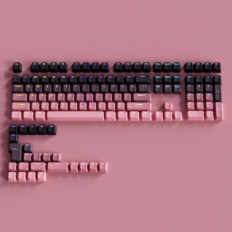 Thumbnail: Black Pink Gradient Keycaps For Cherry Mx Switch Mechanical Keyboard OEM Profile