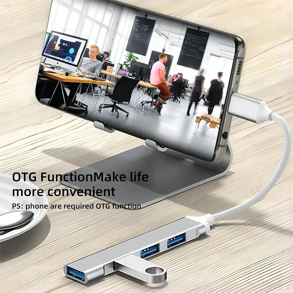 Thumbnail: 4 Ports USB HUB TYPE C Hubs USB C Docking Station USB 3.0 Splitter OTG Adapter 5