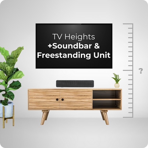 TV wall mounting heights when pairing with a soundbar placed on a freestanding unit