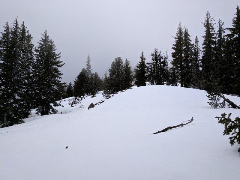 The weather took a turn for the cold and grey just above my rest spot.