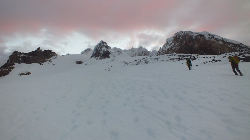 Crater Rock, straight ahead, with the Steel Cliffs to climber’s right.