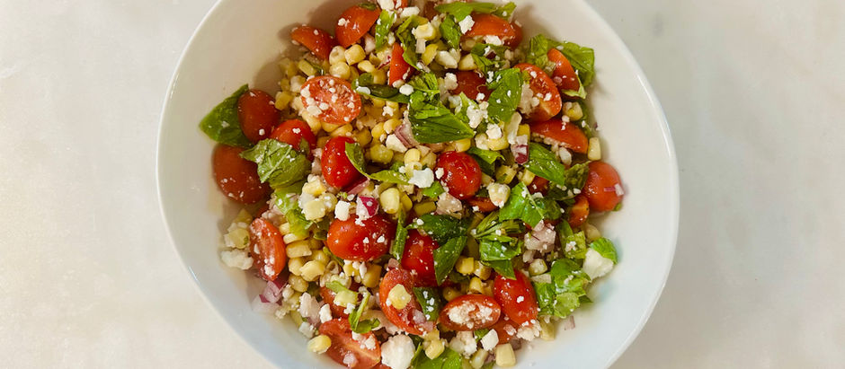 Summery Basil, Corn and Tomato Salad