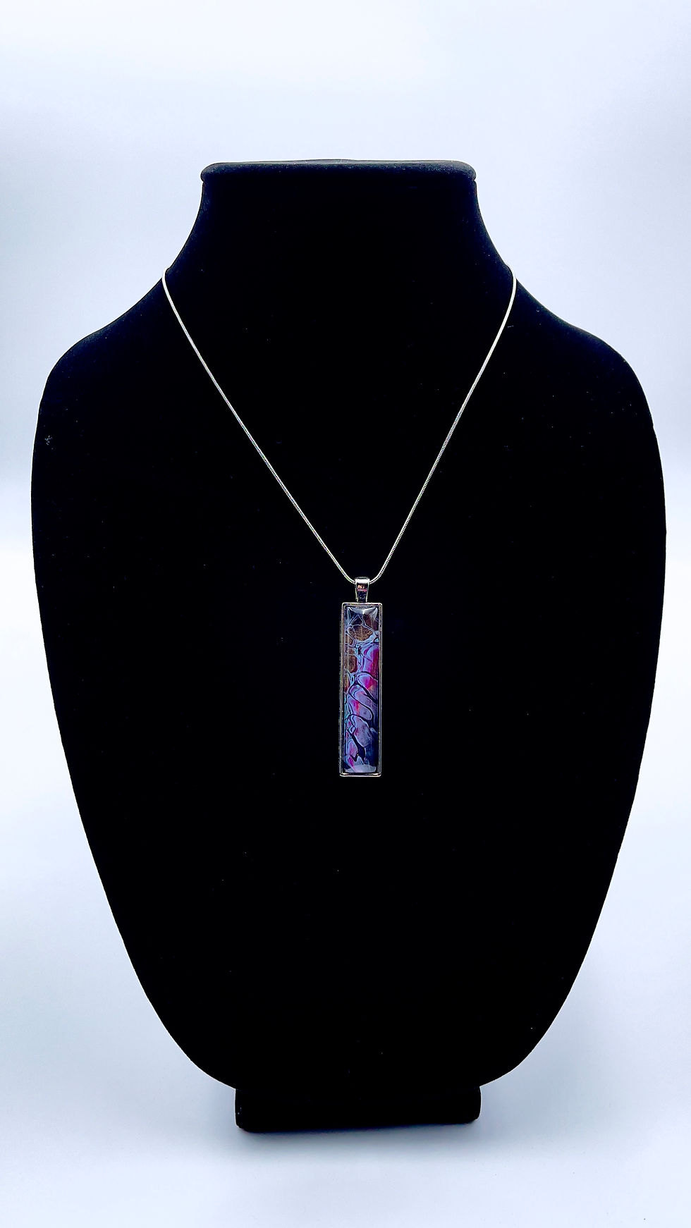 18" Painted Glass Cabochon Necklace