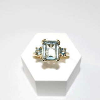 Aquamarine Yellow Gold Ring