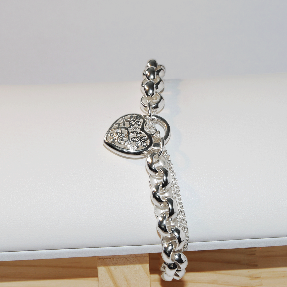 Round Belcher Decorative Padlock Bracelet