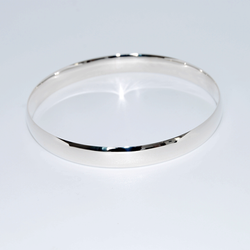 Broad Flat Sterling Silver Bangle