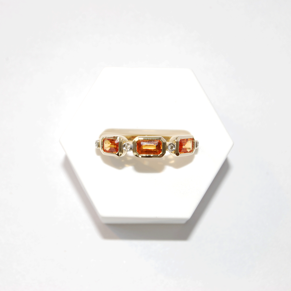 Orange Sapphire Yellow Gold Ring