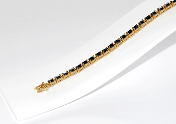 Dark Sapphire Yellow Gold Tennis Bracelet