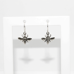 Sterling Silver Bee Hook Earrings
