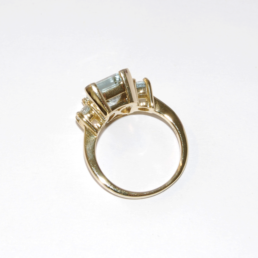 Aquamarine Yellow Gold Ring