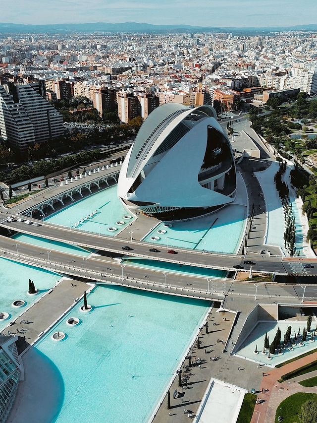 Ciudad de las Artes y las Ciencias, de stad van de wetenschap en kunst Valencia, Oceanografic, Umbracle, Spanje, Ongekende Weg