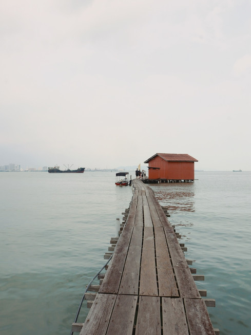 Vissersdorpjes George Town, vissersdorpjes op het water, Clan jetties, Penang, Maleisië, Ongekende Weg