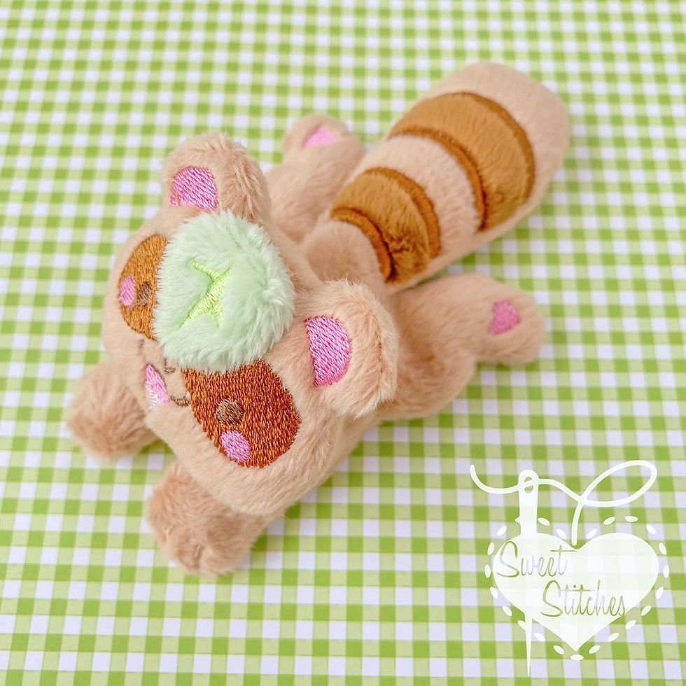 Thumbnail: Tanuki Bean ITH Plush Pattern Embroidery