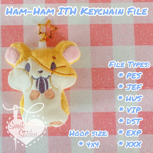 Ham-Ham ITH Keychain Pattern | Sweet Stitches