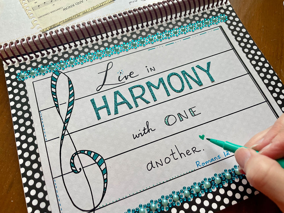 Live in Harmony, on Music Staff template