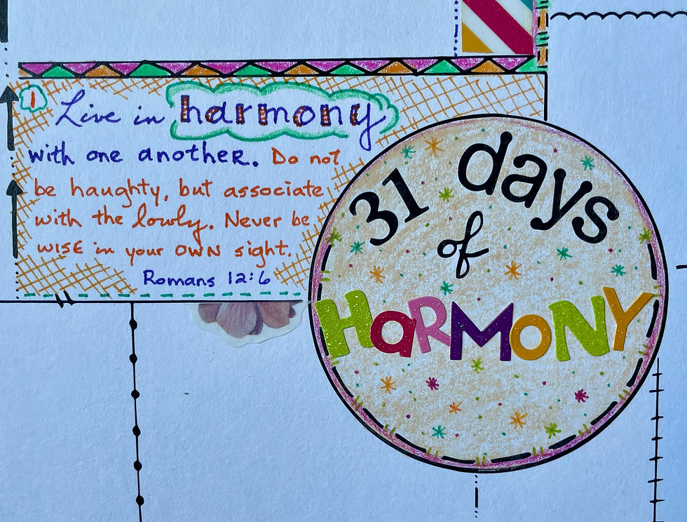31 Days of Harmony in Monthly Bible Quilt Journal