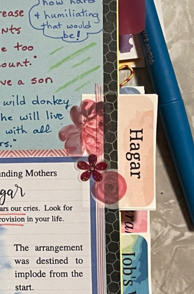 Bible Quilt Journal tab - Hagar