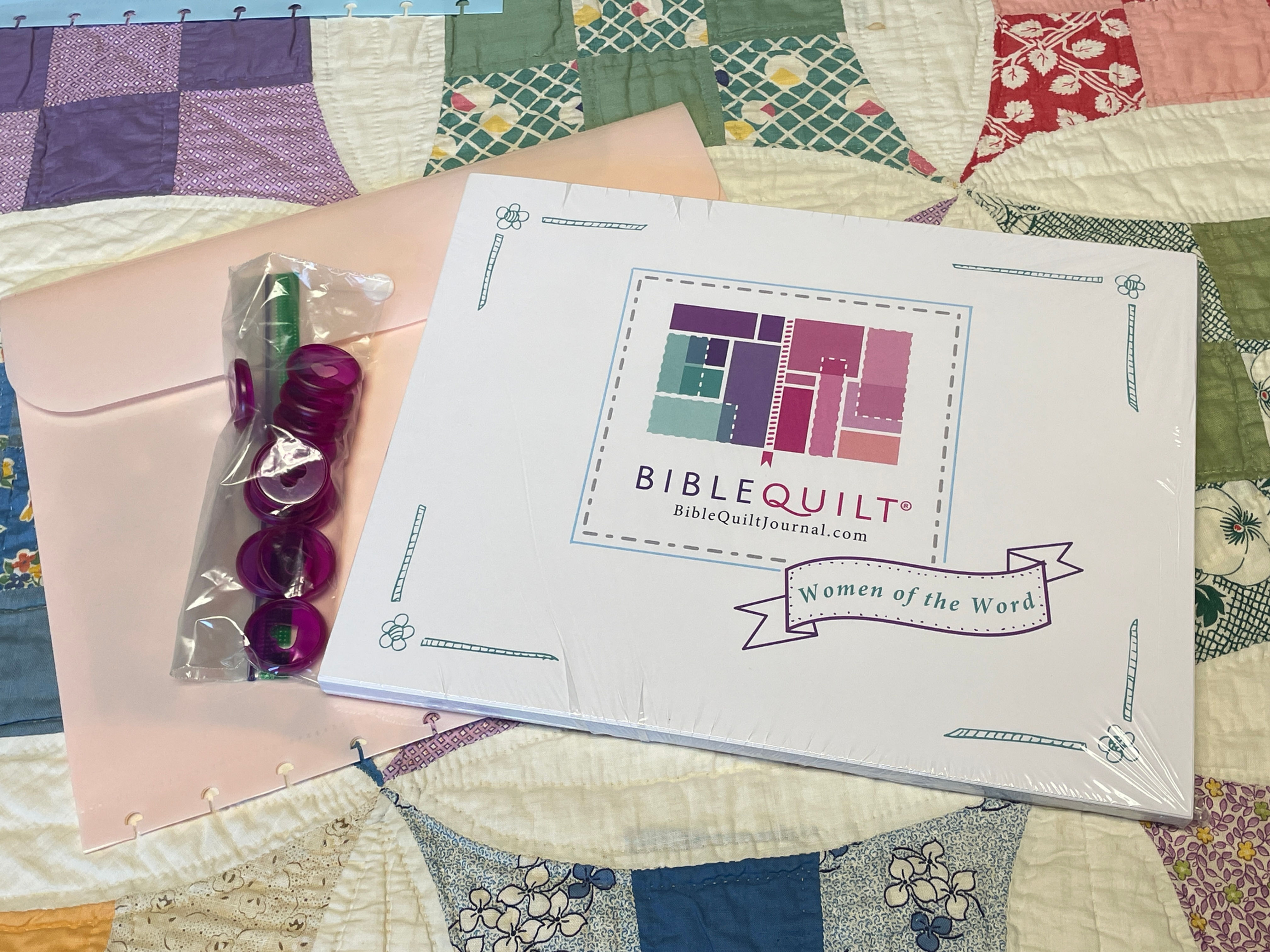 Women of the Word Bible Quilt® Journal KIT: printed packet + discs + pocket