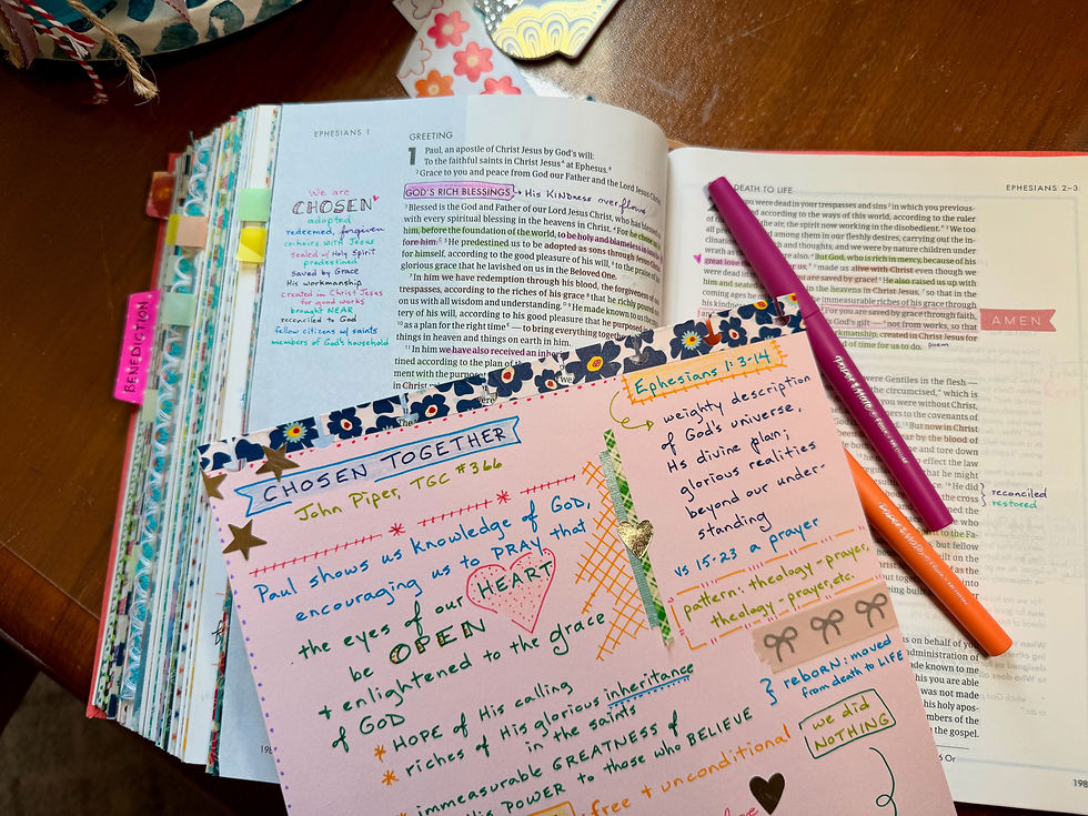 Summarizing podcasts on #biblequiltjournal page