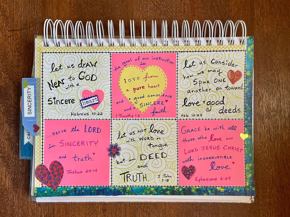 Sincerity post-it page