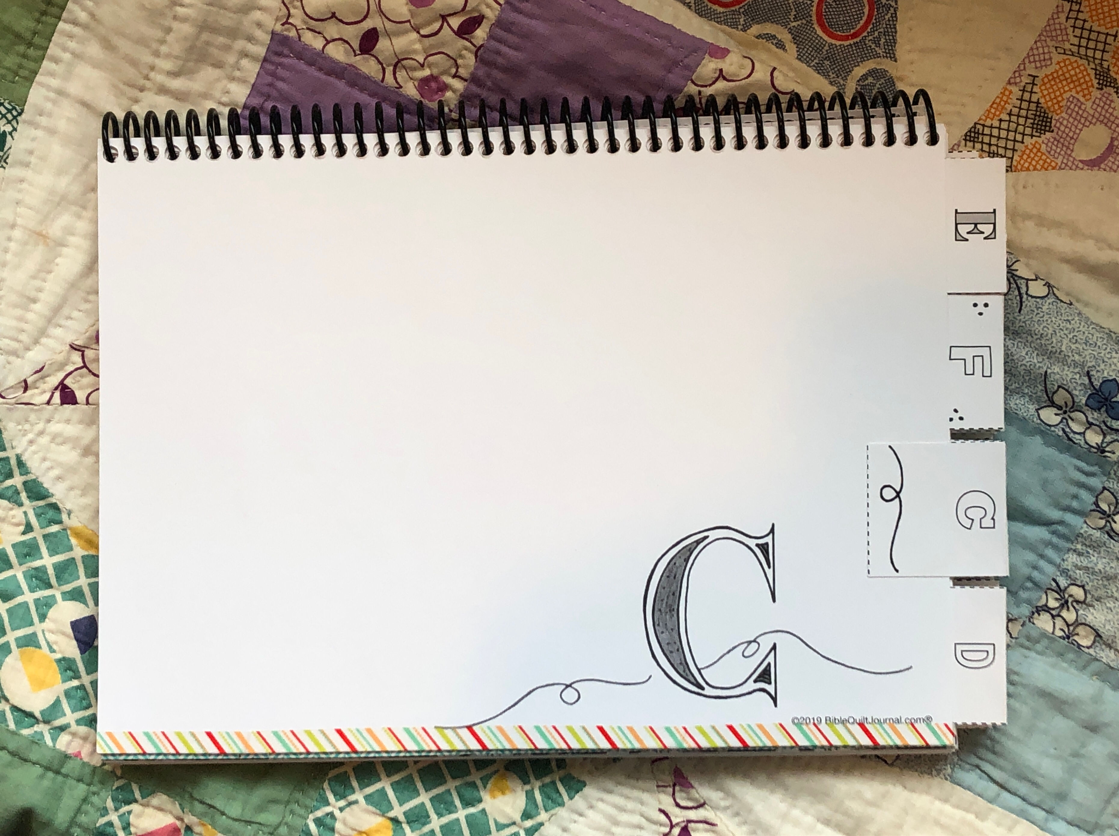 C page for ABC Bible Quilt Journal