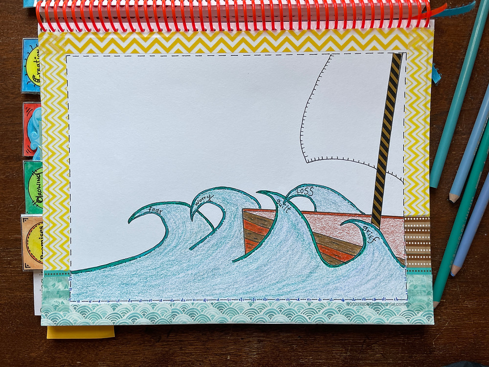 Adding washi border to Bible Quilt Journal page