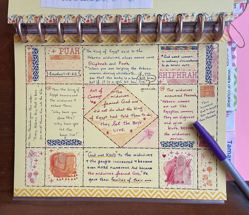 Puah and Shiphrah page in Women of the Word BQ journal