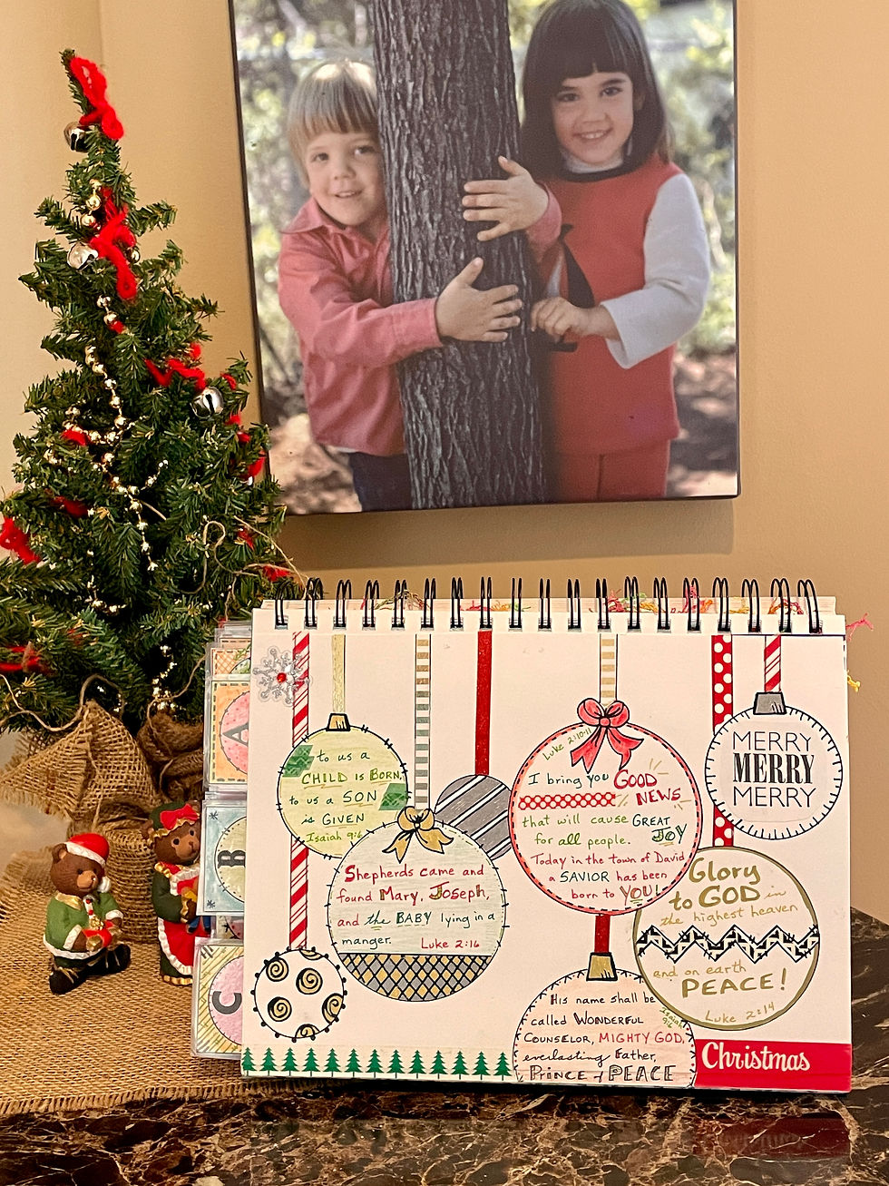 Christmas Bible Quilt Journal page displayed in home
