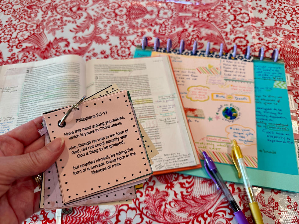 Flip cards of memory verses for small accountability group