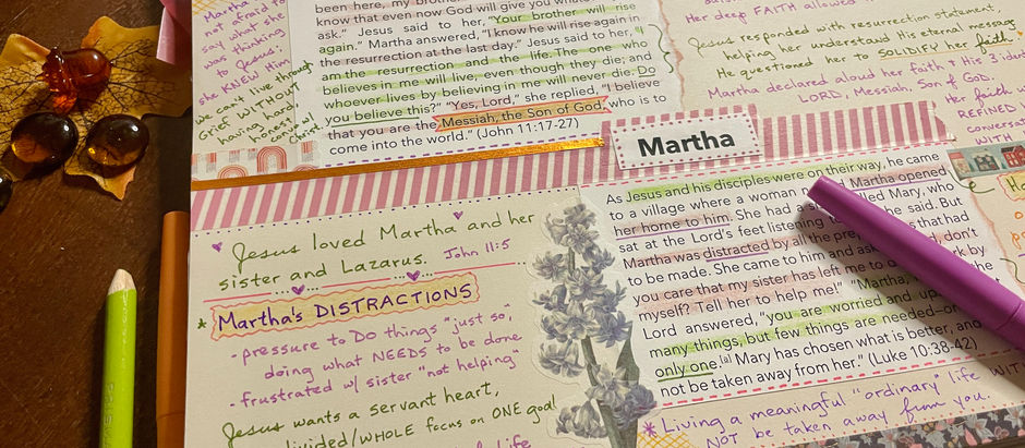 Martha page in my Women of the Word Bible Quilt Journal