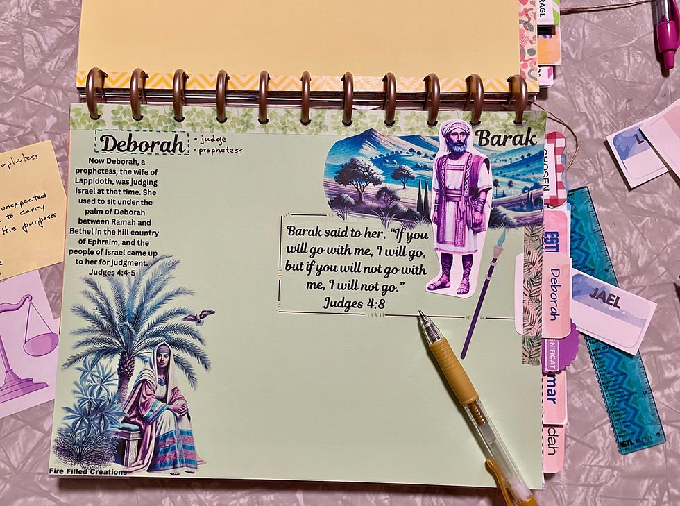 Deborah  page in my Women of the Bible journal