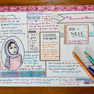 Shunammite woman pg in my Women of the Word Bible Quilt Journal