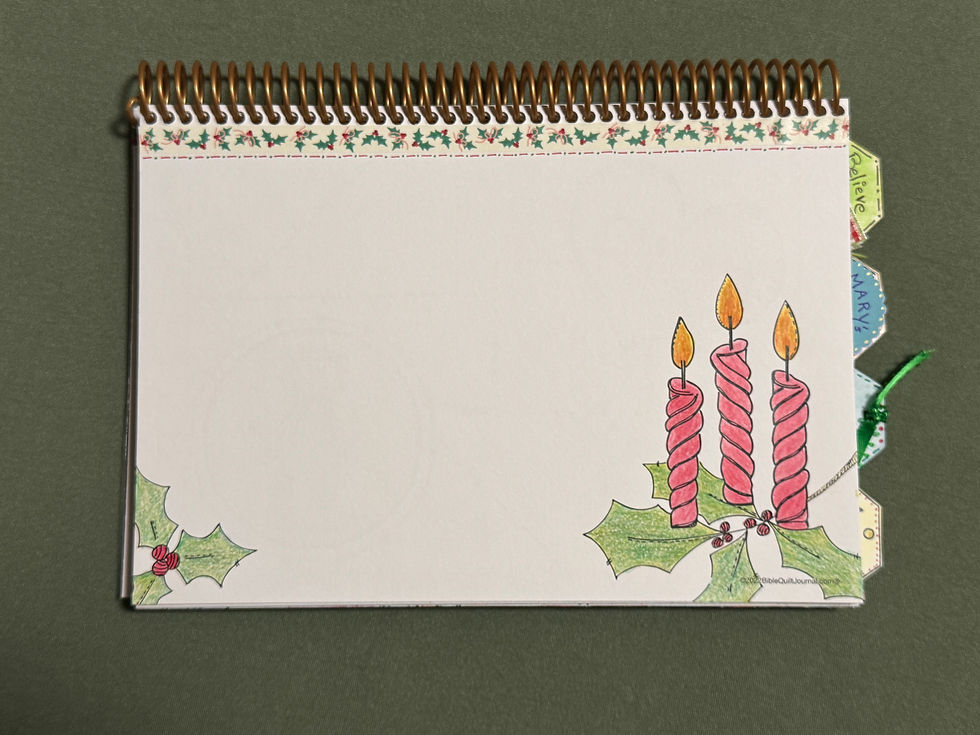 Candles template in the Christmas Bible Quilt®Journal