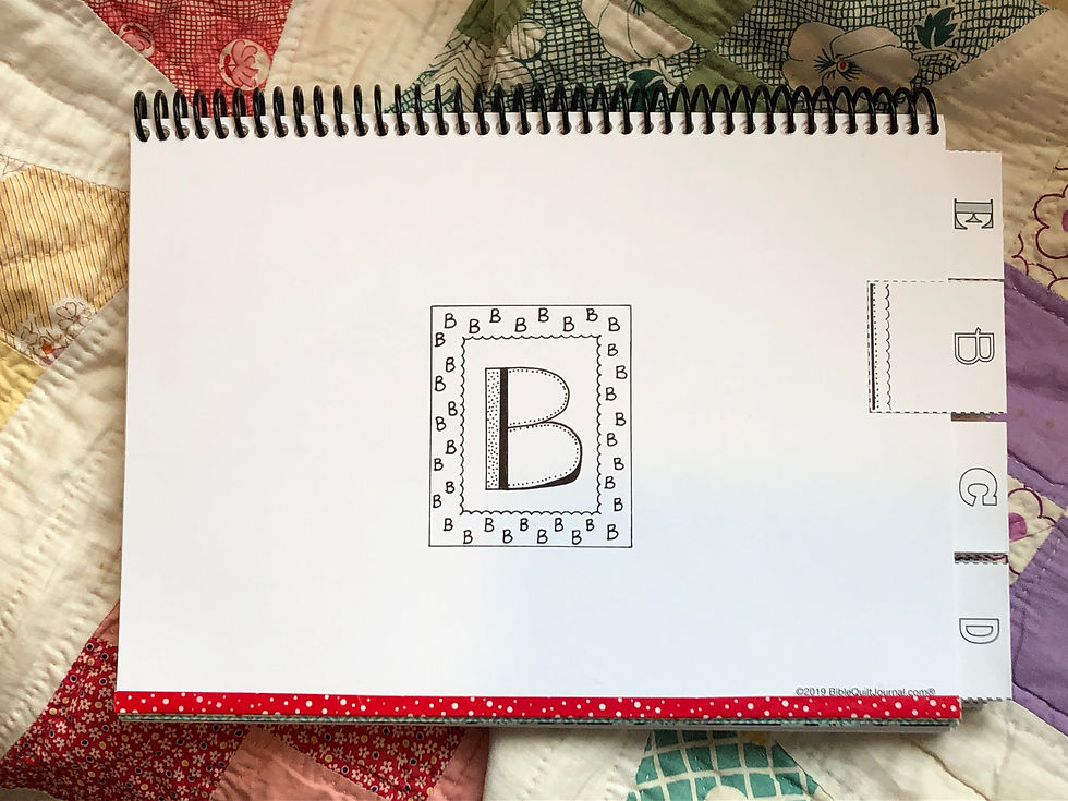 Thumbnail: B page in ABC Bible Quilt journal