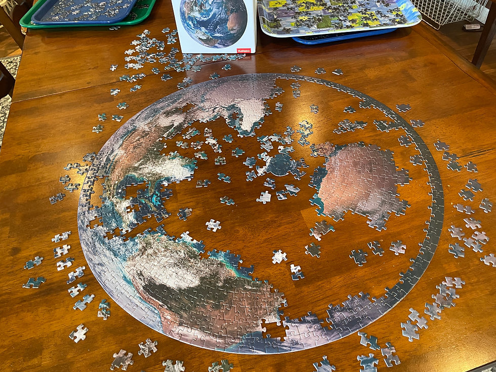 earth puzzle, in progress