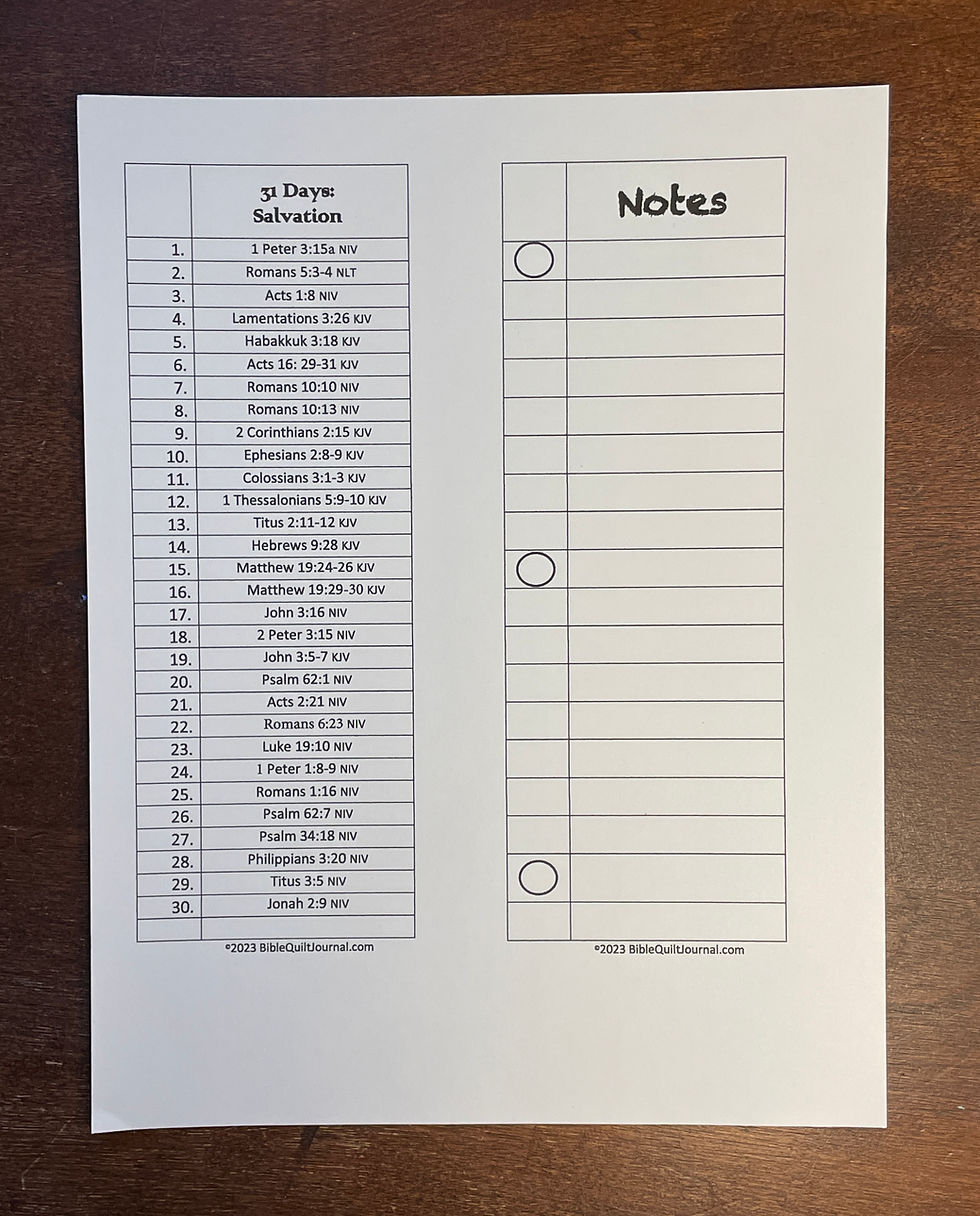 Thumbnail: Salvation: 30-day, 2-page spread