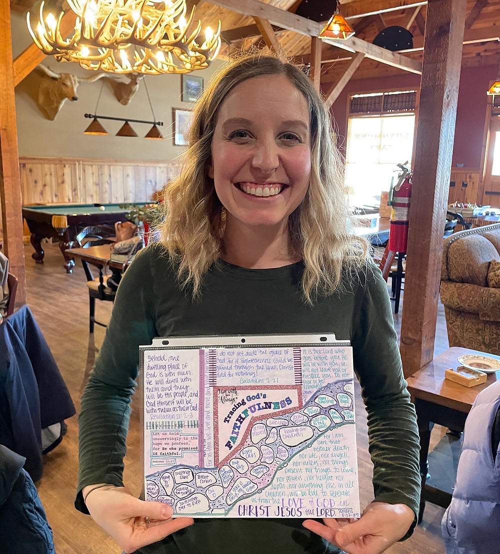 Retreat member showing Path of Faithfulness