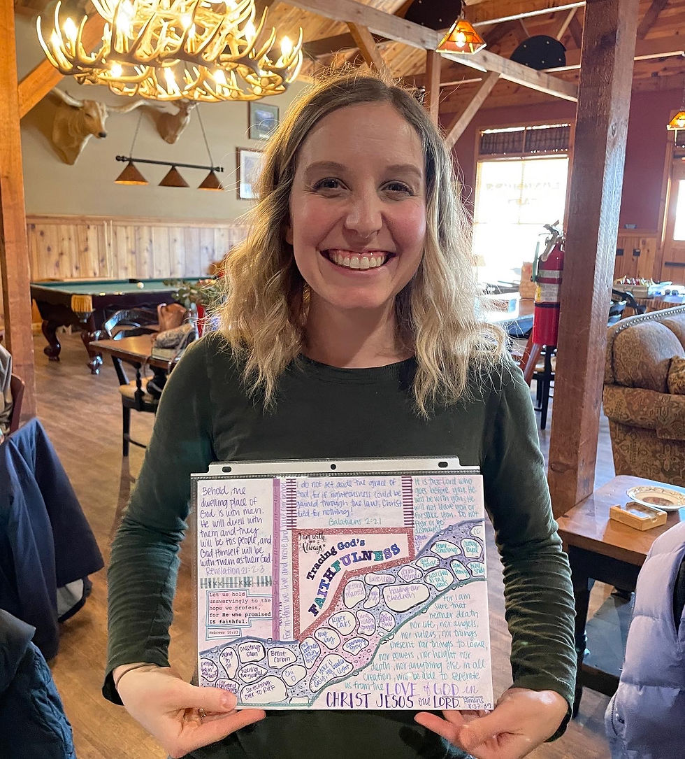 Retreat member showing Path of Faithfulness