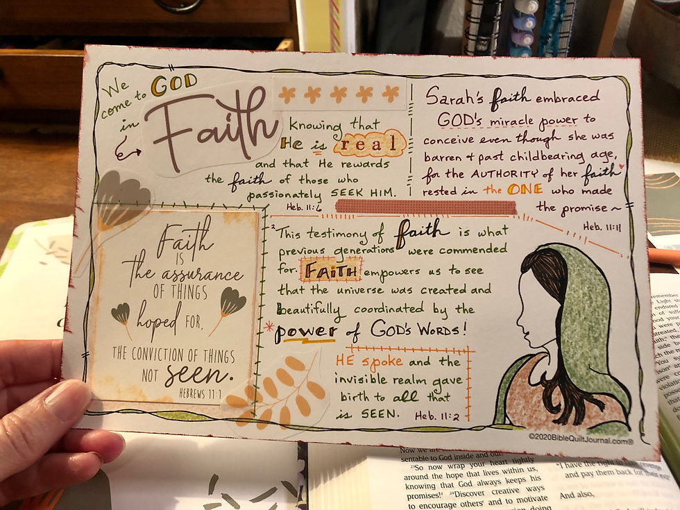 The Faith of Sarah #biblequiltjournal page