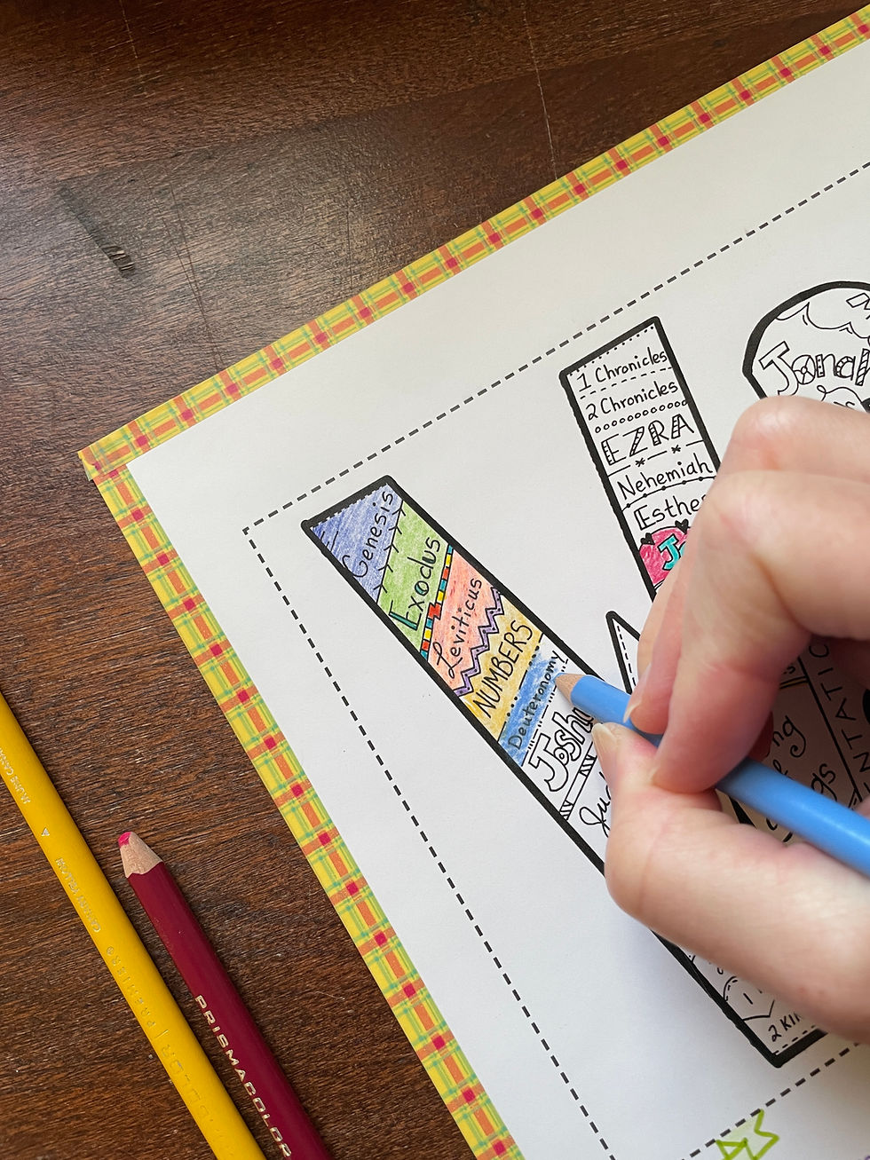 Deuteronomy, coloring in Bible reading tracker