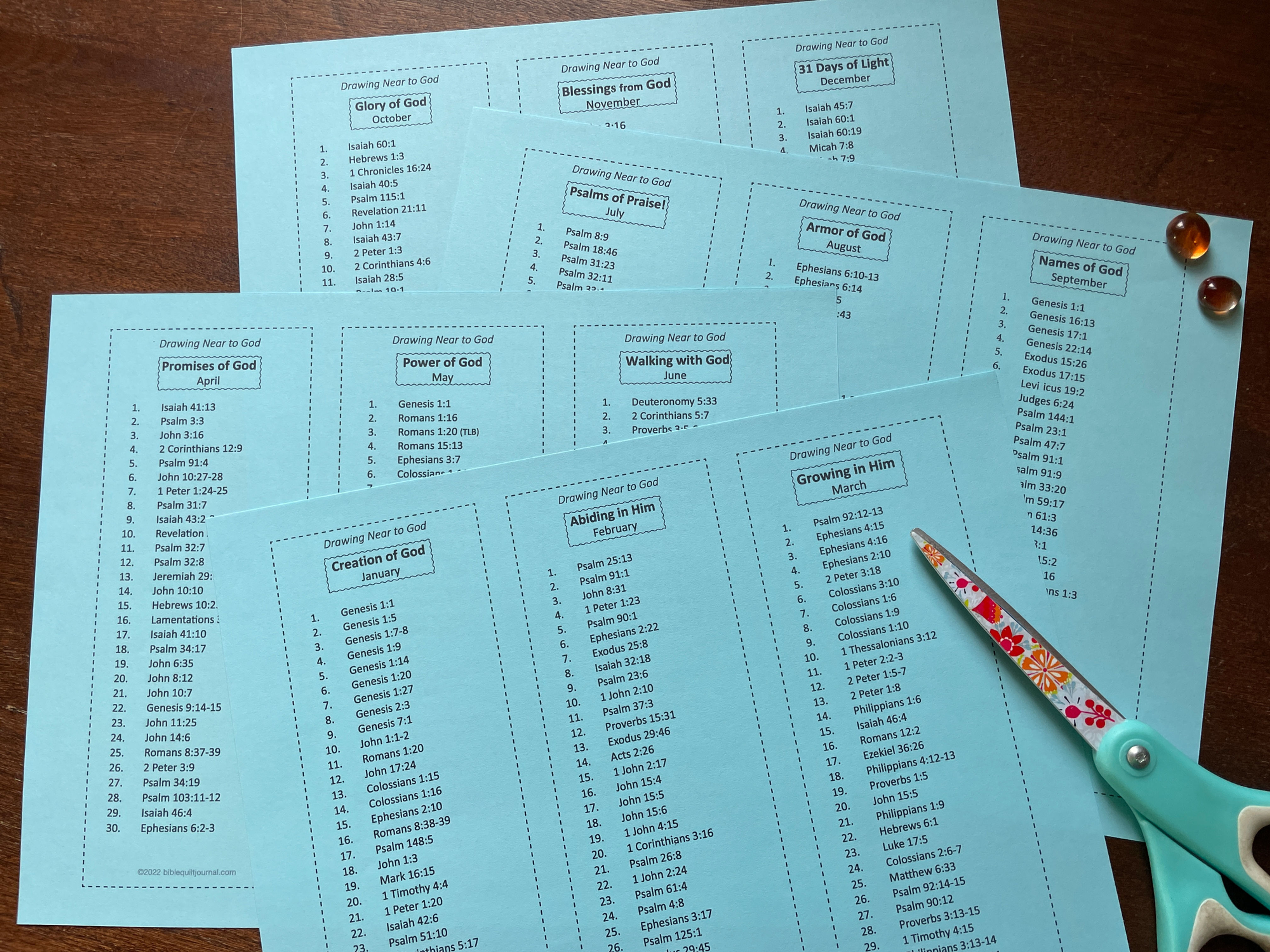 "Drawing Near to God" Reference List Bookmark set